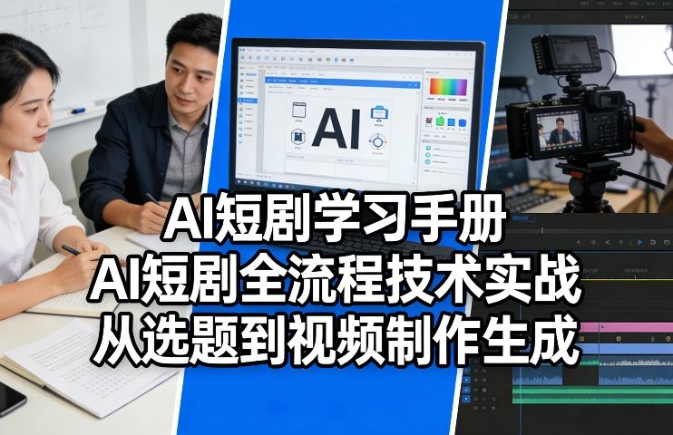 AI短剧学习手册，AI短剧全流程技术实战，从选题到视频制作生成-58创客