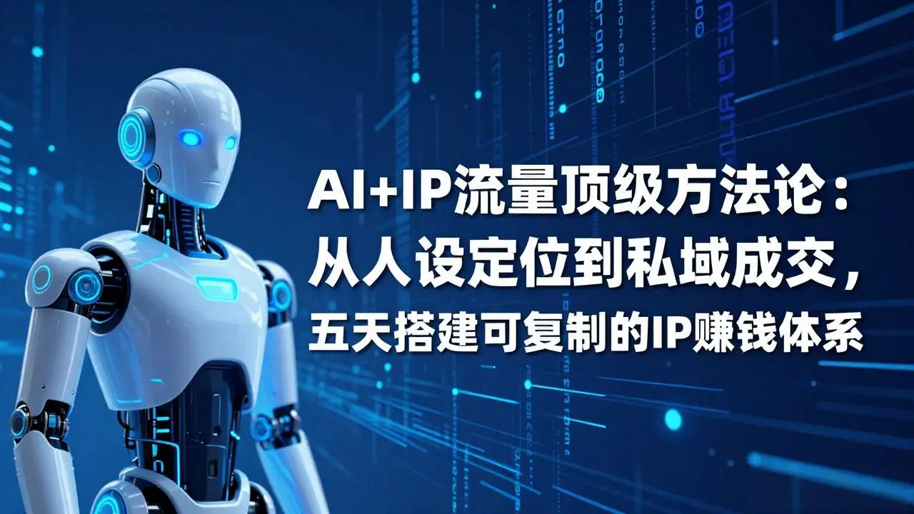 AI+IP顶级方法论:从人设定位到私域成交,五天搭建可复制的IP赚钱体系-58创客