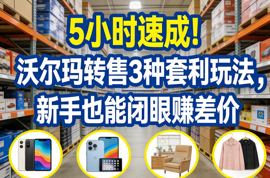 5小时速成！沃尔玛转售3种套利玩法，新手也能闭眼賺差价-58创客