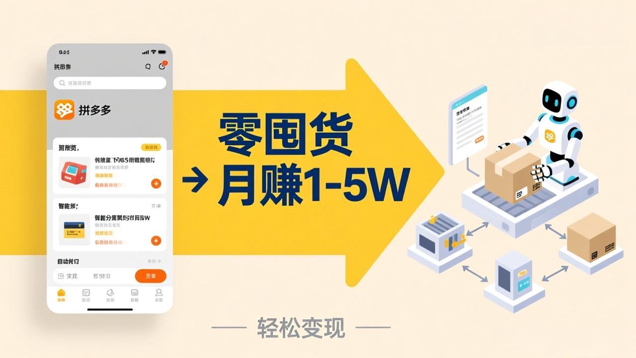 不用囤货不用跑单！拼多多虚拟玩法，机器人管理发货和客服，帮你月赚 1-5W-58创客