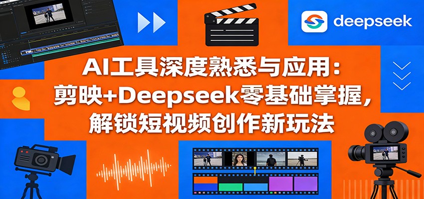 AI工具深度熟悉与应用：剪映+Deepseek零基础掌握，解锁短视频创作新玩法-58创客