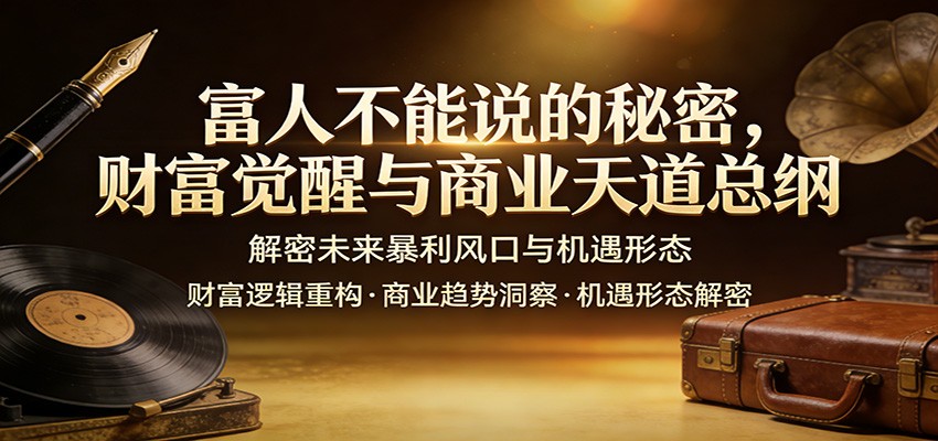 富人不能说的秘密，财富觉醒与商业天道总纲，解密未来暴利风口与机遇形态-58创客