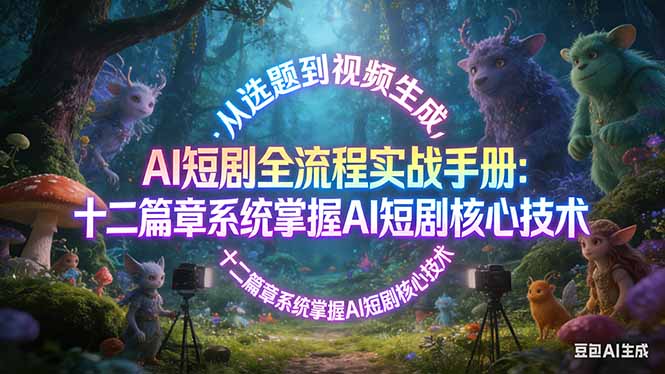 AI 短剧全流程实战手册：从选题到视频生成，十二篇章系统掌握 AI 短剧核心技术-58创客