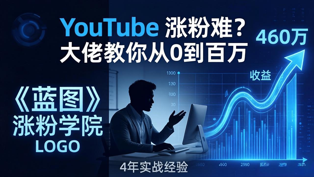 YouTube 涨粉难？《蓝图涨粉学院》：4 年赚 460 万的大佬教策略，从0到百万有路径！-58创客