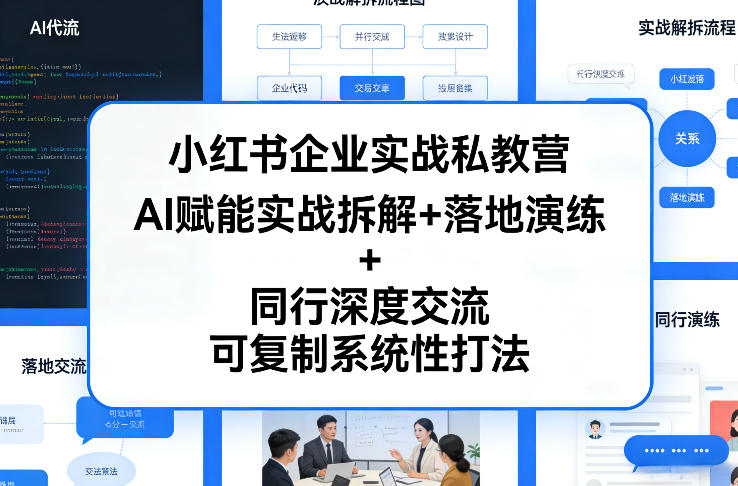 小红书企业实战私教营，AI赋能实战拆解+落地演练+同行深度交流，可复制系统性打法-58创客