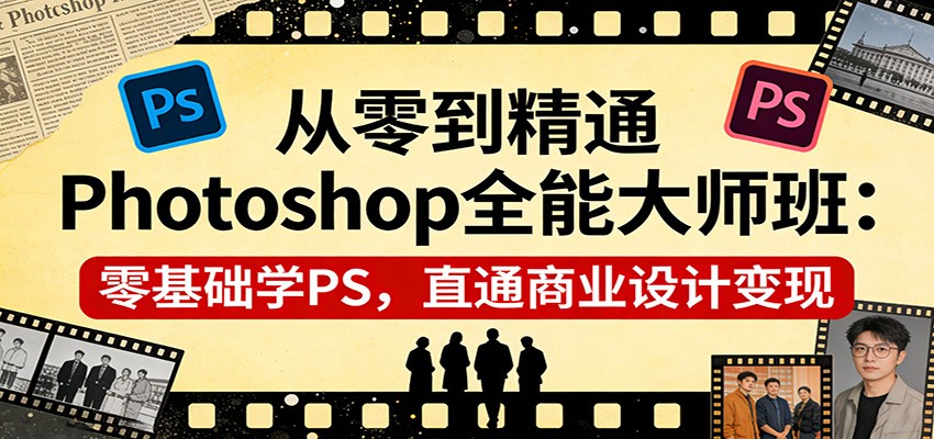 从零到精通Photoshop全能大师班：零基础学PS，直通商业设计变现-58创客