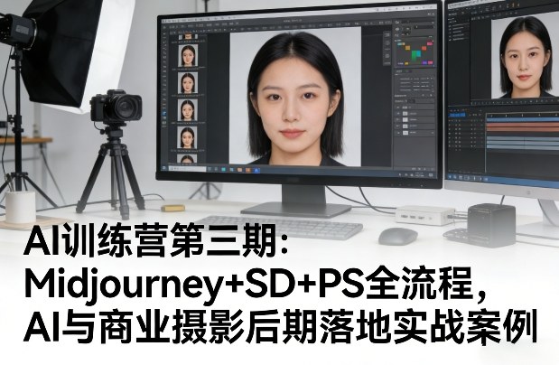 AI训练营第三期：Midjourney+SD+PS全流程，AI与商业摄影后期落地实战案例-58创客