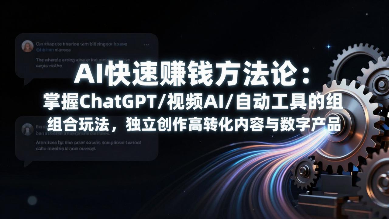 AI快速赚钱方法论：掌握ChatGPT/视频AI/自动化工具的组合玩法，独立创作高转化内容与数字产品-58创客