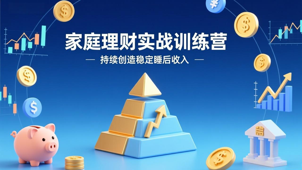 家庭理财实战训练营：从0到1建体系，三阶进阶层层递进，助你持续创造稳定睡后收入-58创客