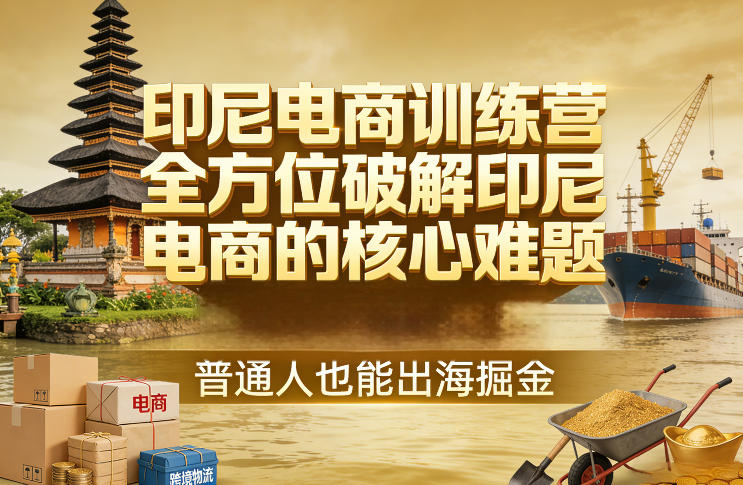 印尼电商训练营，全方位破解印尼电商的核心难题，普通人也能出海掘金-58创客
