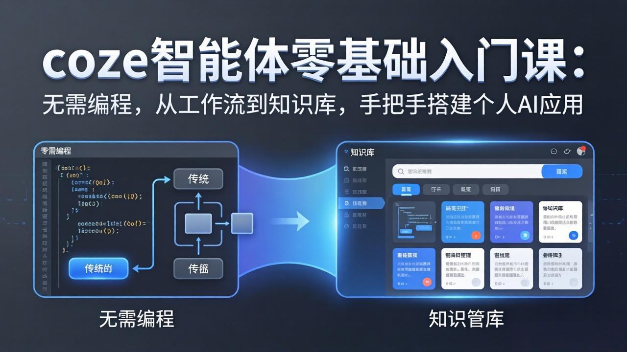 coze智能体零基础入门课：无需编程，从工作流到知识库，手把手搭建个人AI应用-58创客