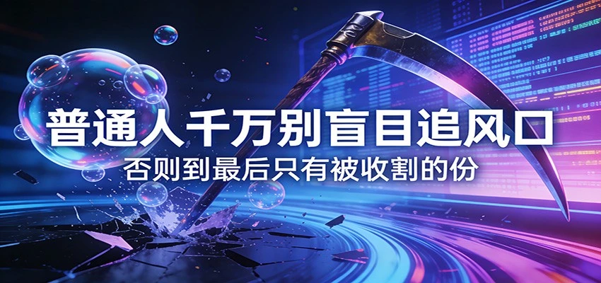 付费文章《通人千万别盲目追风口》否则到最后只有被收割的份-58创客