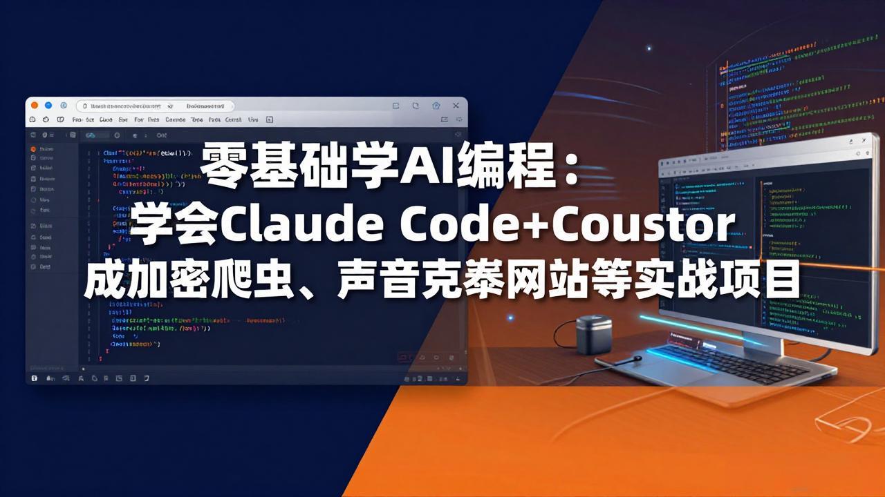 零基础学AI编程：学会Claude Code+Cursor完成加密爬虫、声音克隆网站等实战项目-58创客