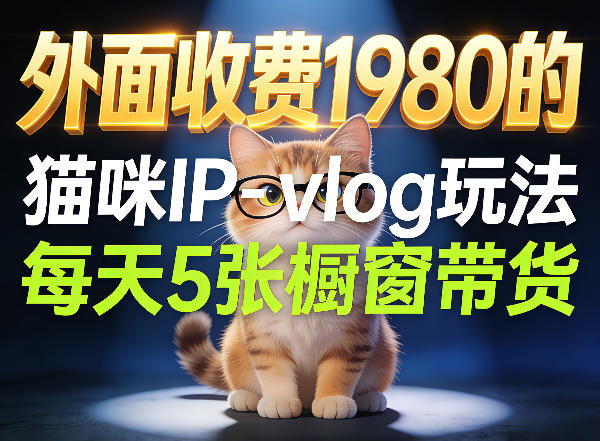 宠物赛道猫咪IP-vlog玩法，26条视频涨粉29W，每天5张橱窗带货拆解-58创客