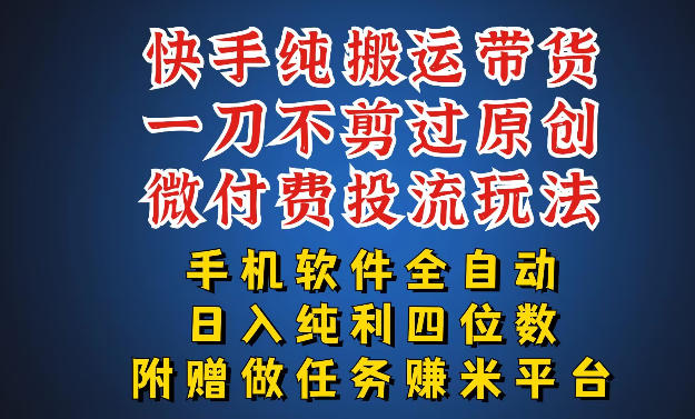 最新黑科技快手搬运带货方法，手机就能操作，轻松带你日入四位数【揭秘】-58创客