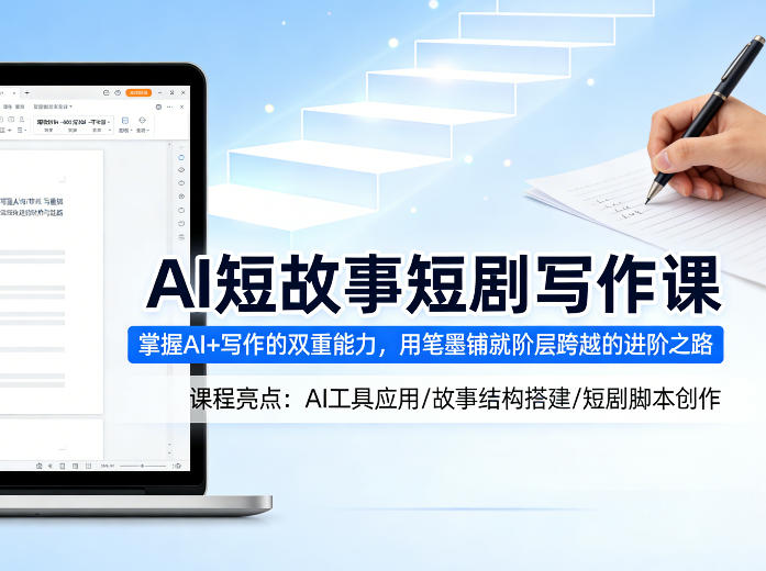 AI短故事短剧写作课，掌握AI+写作的双重能力，用笔墨铺就阶层跨越的进阶之路-58创客