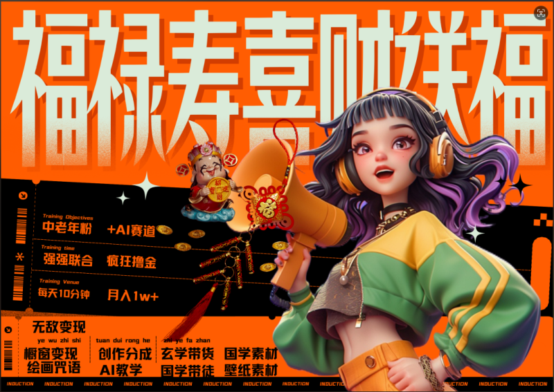 蝴蝶号AI狂撸中老年赛道 赚到盆满钵满 赛道对了啥都对了福禄寿喜财送财送福 每日轻松十分钟 月赚米1W+ 抓紧冲！退休金主最爱-58创客