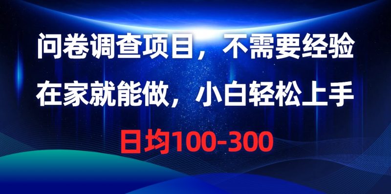 问卷调查项目，在家就能做，不需要经验，日均100-300-58创客