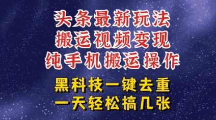 今日头条纯搬运玩法，轻松过原创不违规，轻松日入三位数，稳的很-58创客网