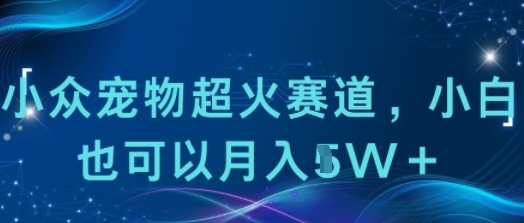 小众宠物超火赛道，小白也可以月入1w+-58创客网
