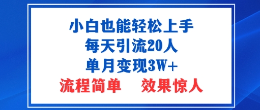 小白也能轻松上手的宝妈项目，每天引流20人，单月变现3W+，流程简单，效果惊人-58创客网