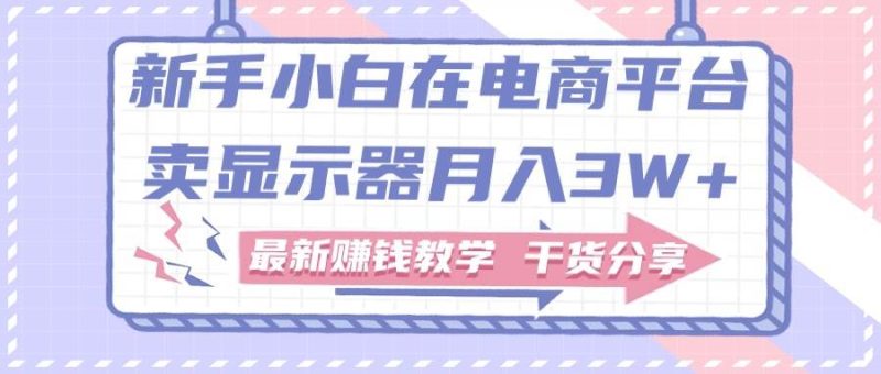 新手小白如何做到在电商平台卖显示器月入3W+，最新赚钱教学干货分享-58创客