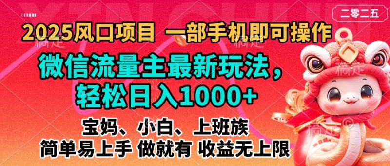 2025蓝海风口项目，微信流量主最新玩法，轻松日入1000+，简单易上手，做就有 收益无上限-58创客