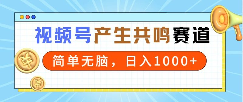 2024年视频号，产生共鸣赛道，简单无脑，一分钟一条视频，日入1000+-58创客