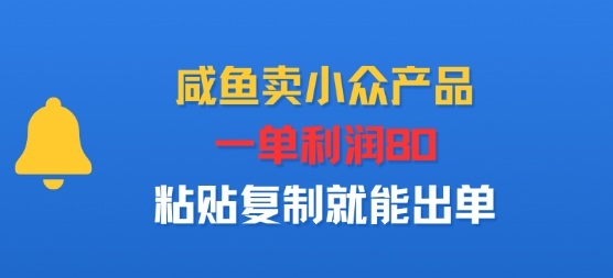 咸鱼卖小众产品，一单利润80，粘贴复制就能出单-58创客网