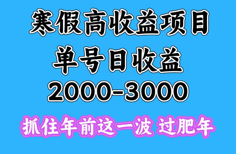 寒假期间一天收益2000-3000+，抓住年前这一波-58创客