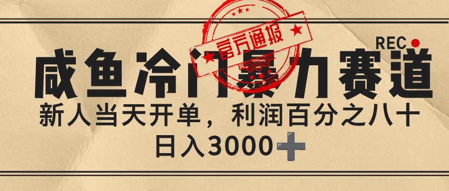 闲鱼，冷门暴力赛道，一单 80%利润，新人轻松日入 3000+-多米联创