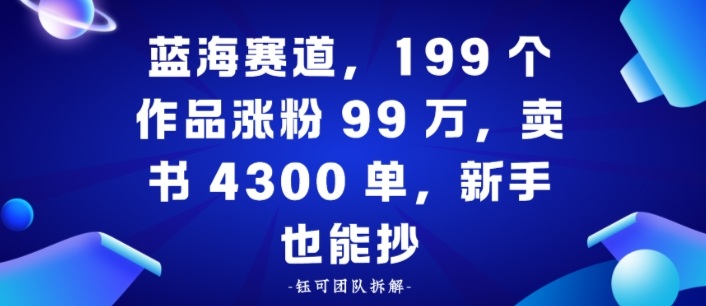 蓝海赛道，199个作品涨粉99W，卖书4300单，新手也能抄-多米联创