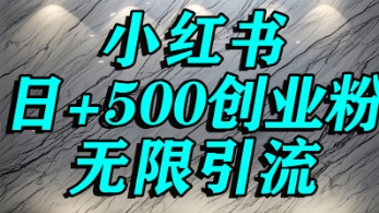 小红书无限引流创业粉，单人操作日引500+精准创业粉-58创客网