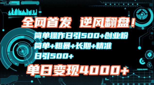 全网首发，简单操作日引500+创业粉，简单+粗暴+长期+精准-58创客网