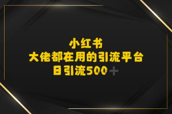 小红书，大佬都在用的大粉平台，日引流500+-58创客网
