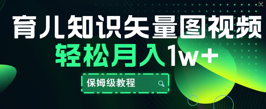 育儿知识矢量图视频，条条爆款，保姆级教程，月入1w-58创客网