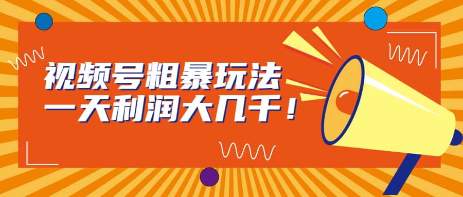 视频号粗暴玩法，一天利润大几千-58创客网