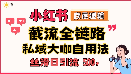 首次揭秘：彻底打通小红书截流思路，全行业全链路打法，当天引爆你的通讯录 私域大咖自用法-58创客网