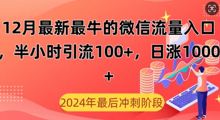 12月最新最牛的微信流量入口，半小时引流100+创业粉，日涨粉1000+-58创客网