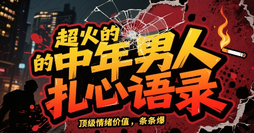 超火的中年男人扎心语录，顶级情绪价值，条条爆，AI操作简单-58创客网