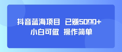 抖音蓝海项目，小白可做，操作简单，可批量制作，已挣5k+-58创客网