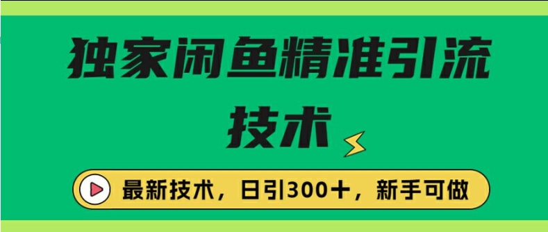 闭鱼精准引流，日引300+创业粉保姆级教程，新手可做-58创客网