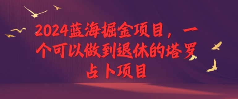 2024蓝海掘金项目，一个可以做到退休的塔罗占卜项目-58创客网