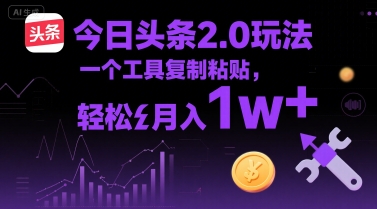 今日头条2.0玩法，一个工具复制粘贴，轻松月入1w+-58创客网