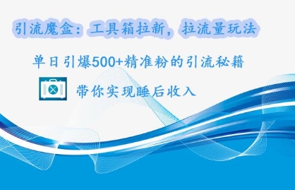 引流魔盒：工具箱拉新，拉流量玩法，单日引爆500+精准粉的引流秘籍-58创客网