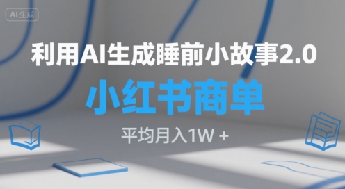 利用AI生成睡前小故事2.0.小红书商单接到手软，平均月入1W+-58创客网