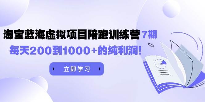 黄岛主《淘宝蓝海虚拟项目陪跑训练营7期》每天200到1000+的纯利润-58创客网