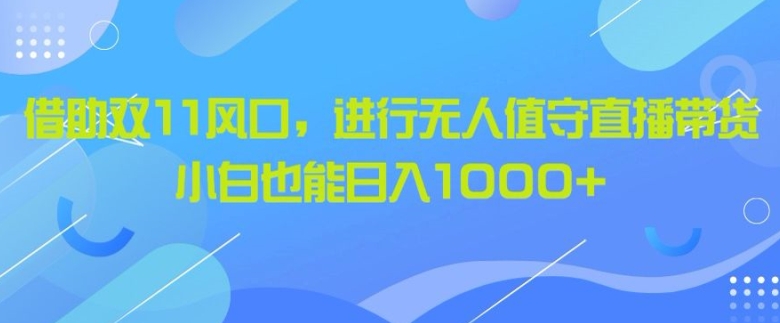 借助双11风口，进行无人值守直播带货，小白也能日入1k-58创客网