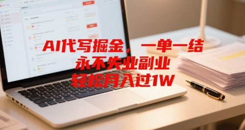 AI代写掘金，一单一结，永不失业副业，轻松月入过1W-58创客网