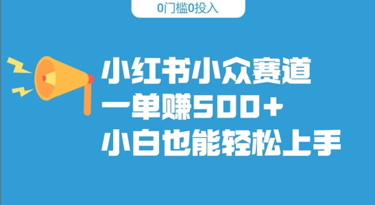 小红书小众赛道，一单收500+，小白也能轻松上手-58创客网